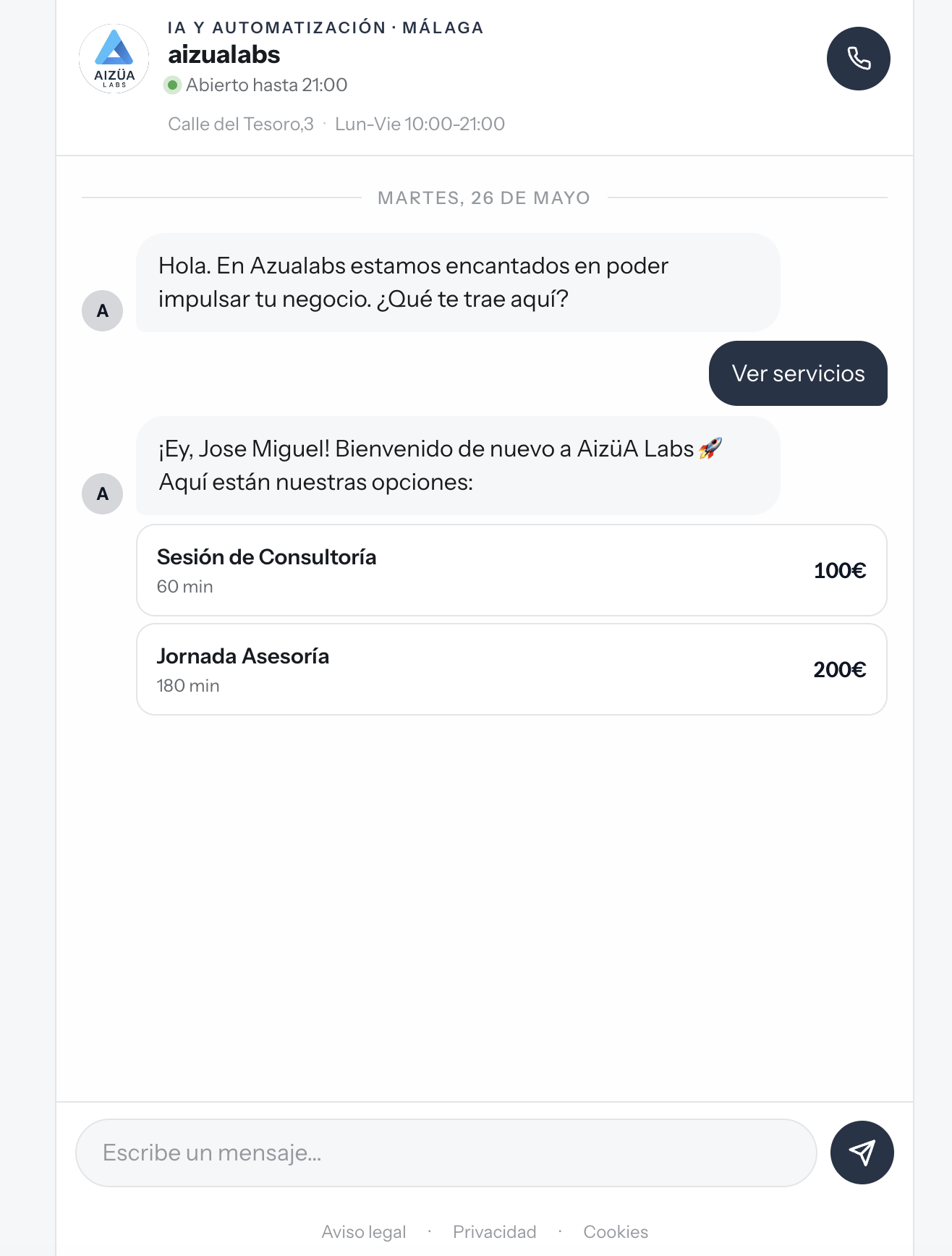 Demo del agente de citas